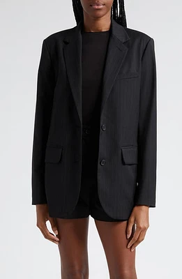 ATM Anthony Thomas Melillo Pinstripe Twill Boyfriend Blazer in Black at Nordstrom, Size 0