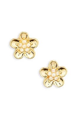 BP. 14K Gold Dipped & Cubic Zirconia Flower Stud Earrings at Nordstrom