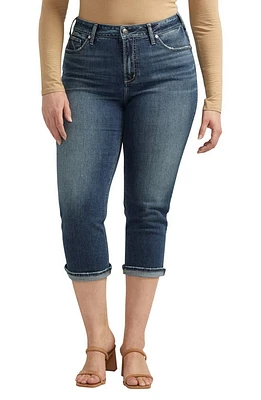 Silver Jeans Co. Avery Curvy High Waist Capri Indigo at Nordstrom,