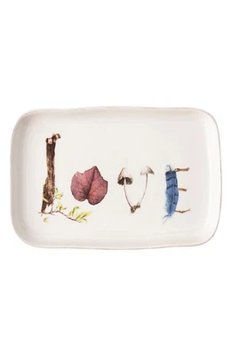 Juliska Forest Walk Love Ceramic Tray in Caf Au Lait at Nordstrom