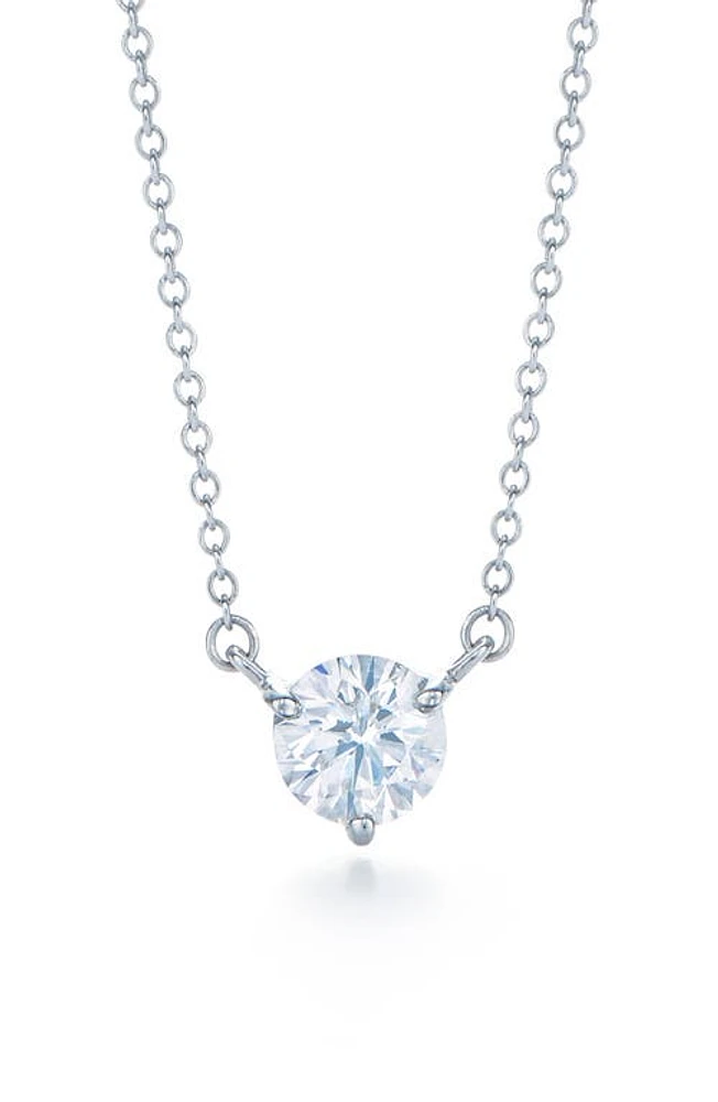 Kwiat Round Diamond Solitaire Pendant Necklace in Silver at Nordstrom, Size 16