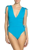 Robin Piccone Aubrey V-Neck One-Piece Swimsuit at Nordstrom,