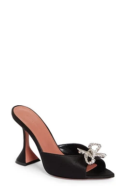 Amina Muaddi Rosie Pointed Toe Slide Sandal Satin Black at Nordstrom,