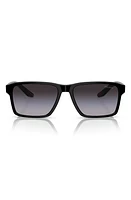 PRADA SPORT 58mm Gradient Rectangular Sunglasses in Black at Nordstrom