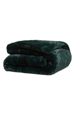 Apparis Shiloh Weighted Faux Fur Throw Blanket in Emerald Green at Nordstrom