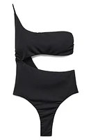 MANGO Cutout One-Shoulder One-Piece Swimsuit at Nordstrom