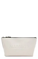 AllSaints Emile Leather Zip Pouch in Desert White at Nordstrom