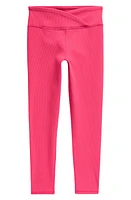 zella Kids' Ottoman Rib Crossover Leggings Pink Bright at