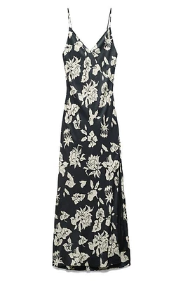 rag & bone Larissa Print Silk Blend Slipdress Black Floral at Nordstrom,