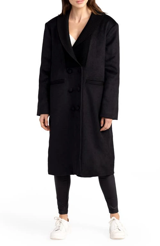 BELLE AND BLOOM After Party Quilt Lined Wool Blend Coat in Black at Nordstrom, Size Small