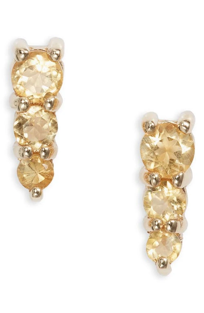 Bony Levy 14K Gold Citrine Stud Earrings in 14K Yellow Gold at Nordstrom