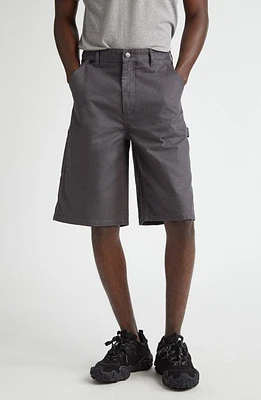 Acne Studios Cotton Canvas Cargo Shorts Dark Grey at Nordstrom,