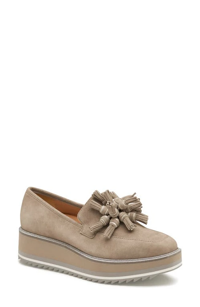 Johnston & Murphy Gracelyn Tassel Loafer Taupe Suede at Nordstrom,