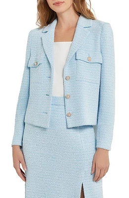 Misook Tweed Jacket Caribbean Mist/White at Nordstrom,