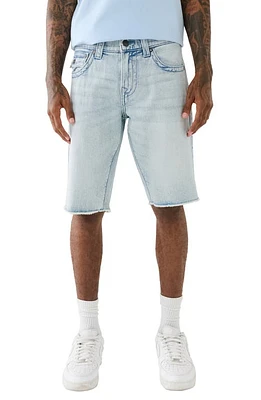 True Religion Brand Jeans Ricky Frayed Straight Leg Denim Shorts in Kolari Light Wash at Nordstrom, Size 30