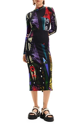 Desigual M. Christian Lacroix Arty Midi Dress Black at Nordstrom,