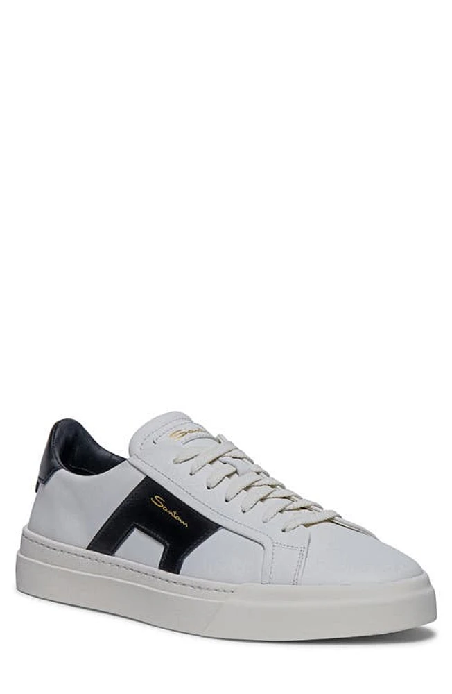 Santoni Double Buckle Inspired Sneaker White-I10 at