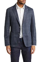 BOSS Hanry Slim Fit Windowpane Plaid Sport Coat Dark Blue at Nordstrom,