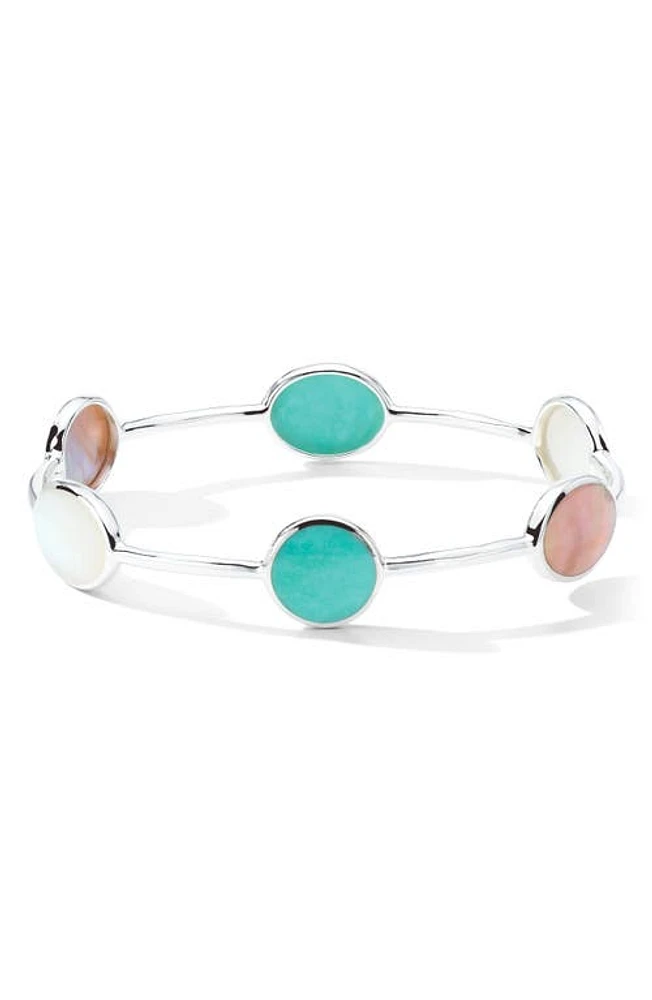 Ippolita Rock Candy Isola Six-Stone Bangle Bracelet in Silver at Nordstrom, Size 2