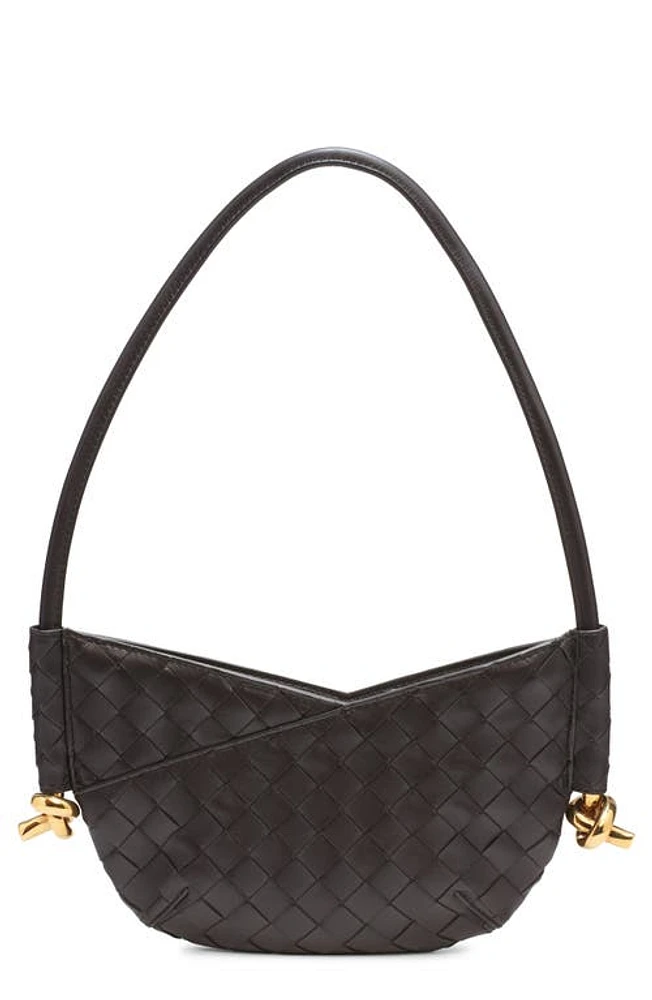 Bottega Veneta Mini Solstice Intrecciato Leather Hobo Bag in Fondant/Brass at Nordstrom