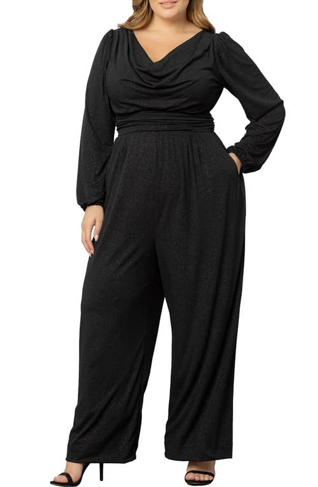 Kiyonna Natalia Cowl Neck Long Sleeve Jumpsuit at Nordstrom,