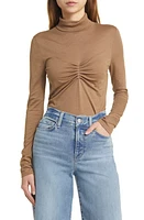 Nation LTD Eris Cinched Turtleneck Long Sleeve Pima Cotton Blend Top at Nordstrom,