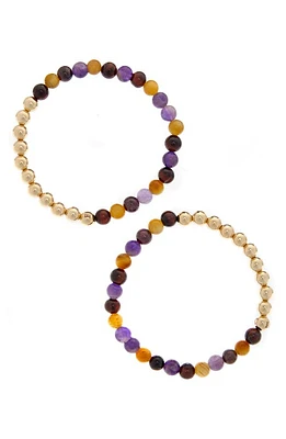 The Healer's Collection N19 Anxiety Free Set of 2 Healer's Bracelets in Yellow Gold at Nordstrom