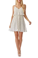 Adelyn Rae Katia Polka Dot Minidress Ivory-Black at Nordstrom,