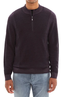 Robert Barakett Newbury Merino Wool Half Zip Pullover Purple at Nordstrom,