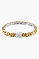 John Hardy Classic Chain Diamond Reversible 2-Tone Bracelet in Gold/Silver at Nordstrom, Size Large