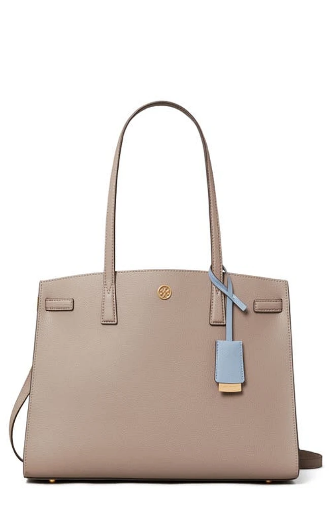 Tory Burch Walker Leather Satchel in Gray Heron at Nordstrom