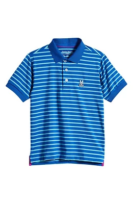 Psycho Bunny Kids' Willis Sport Stripe Polo Electric Blue at