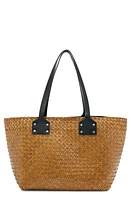 AllSaints Mosley Straw Tote in Almond Beige at Nordstrom