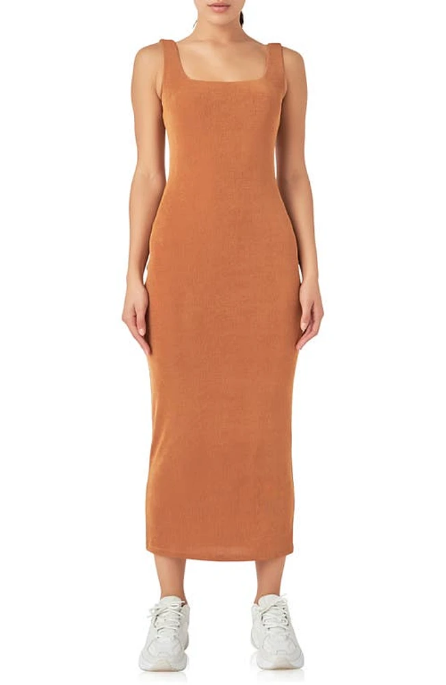 Grey Lab Sleeveless Woven Dress Camel at Nordstrom,