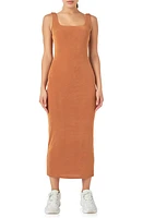 Grey Lab Sleeveless Woven Dress Camel at Nordstrom,