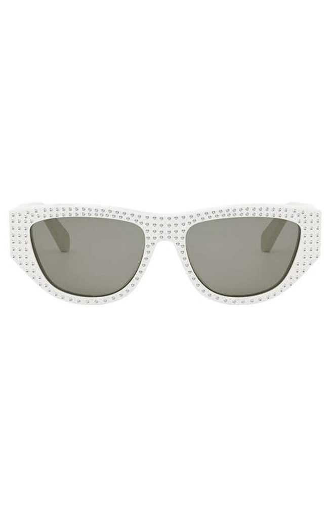 CELINE Animation 55mm Gradient Cat Eye Sunglasses in Ivory /Smoke at Nordstrom