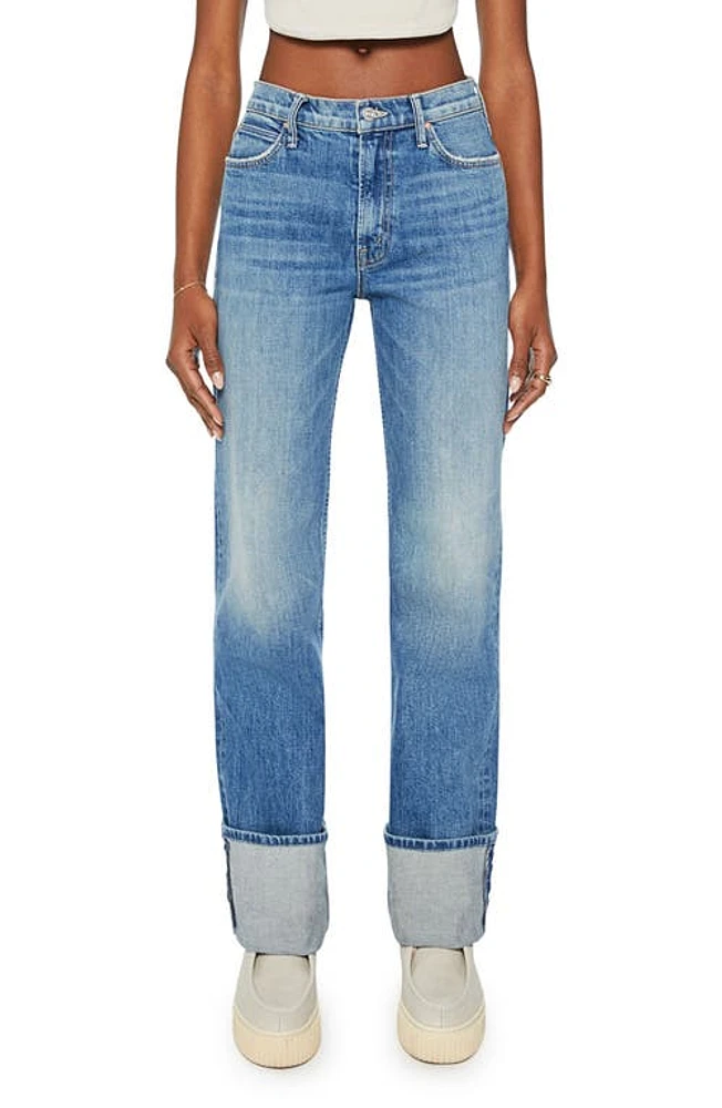 MOTHER The Duster Skimp Cuffed Straight Leg Jeans in Horsin Around at Nordstrom, Size 34