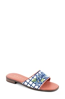 ByPaige Needlepoint Stitched Slide Sandal Blue at Nordstrom,