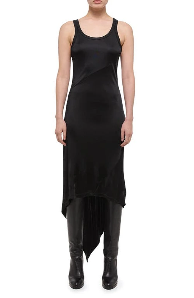 Helmut Lang High-Low Midi Dress Black at Nordstrom,