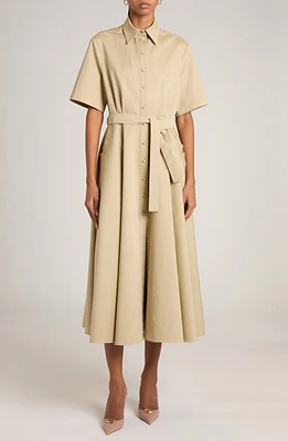 Valentino Garavani Oversize Cotton & Linen Shirtdress Cappuccino Foam at Nordstrom, Us