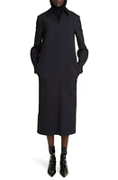 The Row Marble Long Sleeve Wool Blend Shirtdress in Black at Nordstrom, Size 4