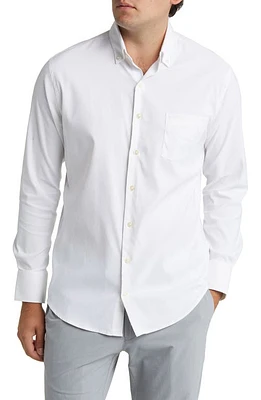 Peter Millar Collins Performance Oxford Button-Down Shirt White at Nordstrom,