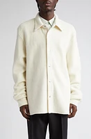 Jil Sander Long Sleeve Alpaca & Wool Snap-Up Shirt Latte at Nordstrom, Us