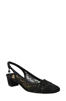 J. Reneé Faleece Crystal Embellished Slingback Pump Black Fabric at Nordstrom,