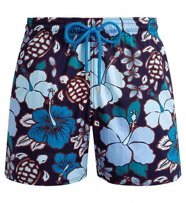 Vilebrequin Men's Tropical Turtles Stretch Swim Trunks in Minuit at Nordstrom