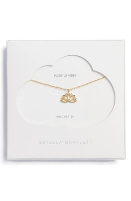 Estella Bartlett Lotus Leaf Pendant Necklace in Gold at Nordstrom