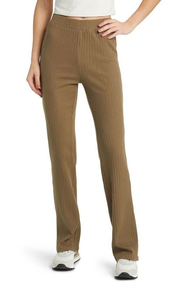 Noisy may Cortina Rib High Waist Pants Capers at Nordstrom,