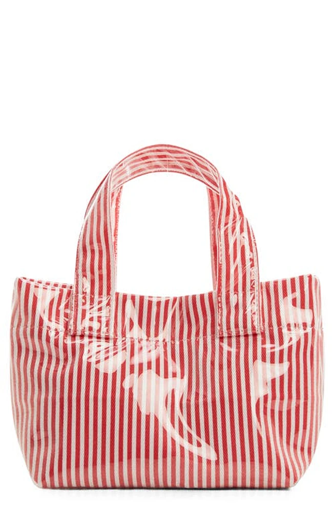 MANGO Stripe Tote in Red at Nordstrom