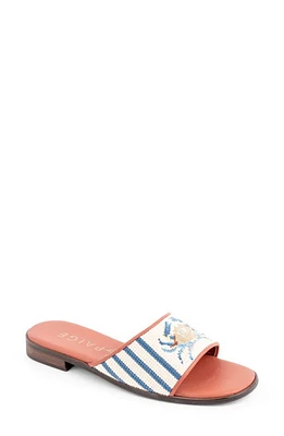 ByPaige Needlepoint Crab Slide Sandal Tan at Nordstrom,