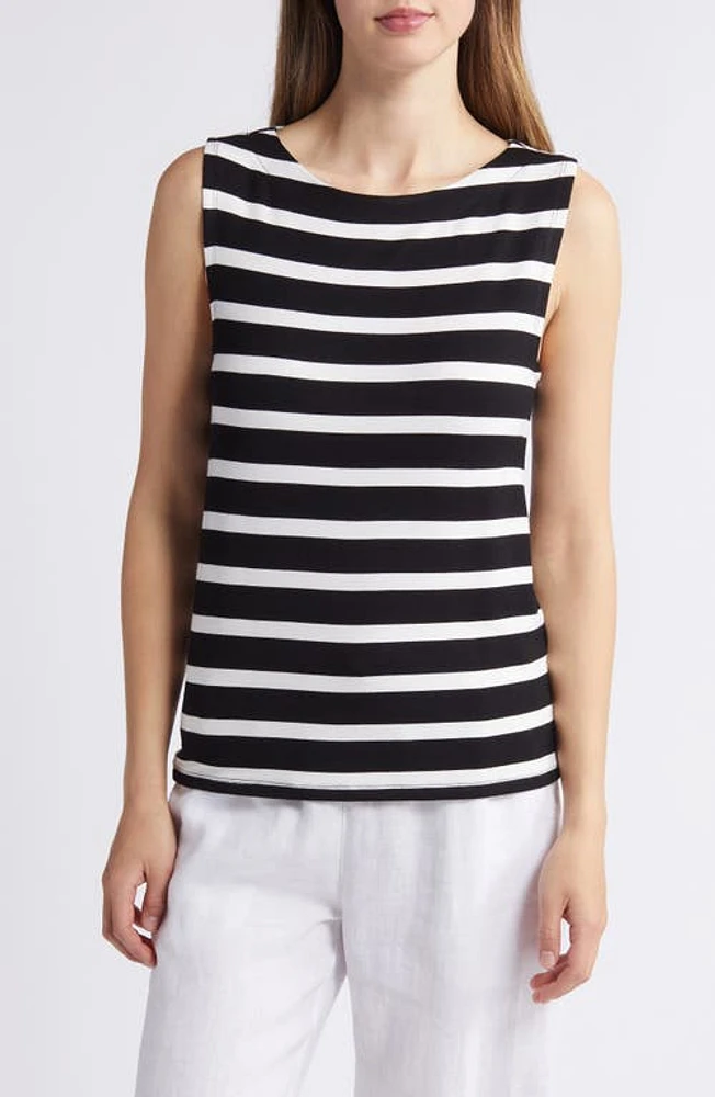 Hatley Caviar Stripes Everyday Tank Black at Nordstrom,